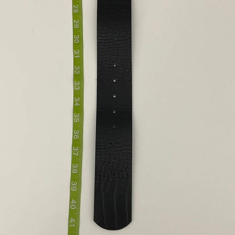 Elegant Black Belt with Gold Buckle